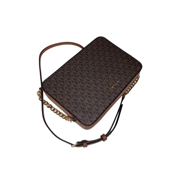 Michael Kors EW Crossbody bag Brown Jet Set Large Leather - Picture 7 of 9